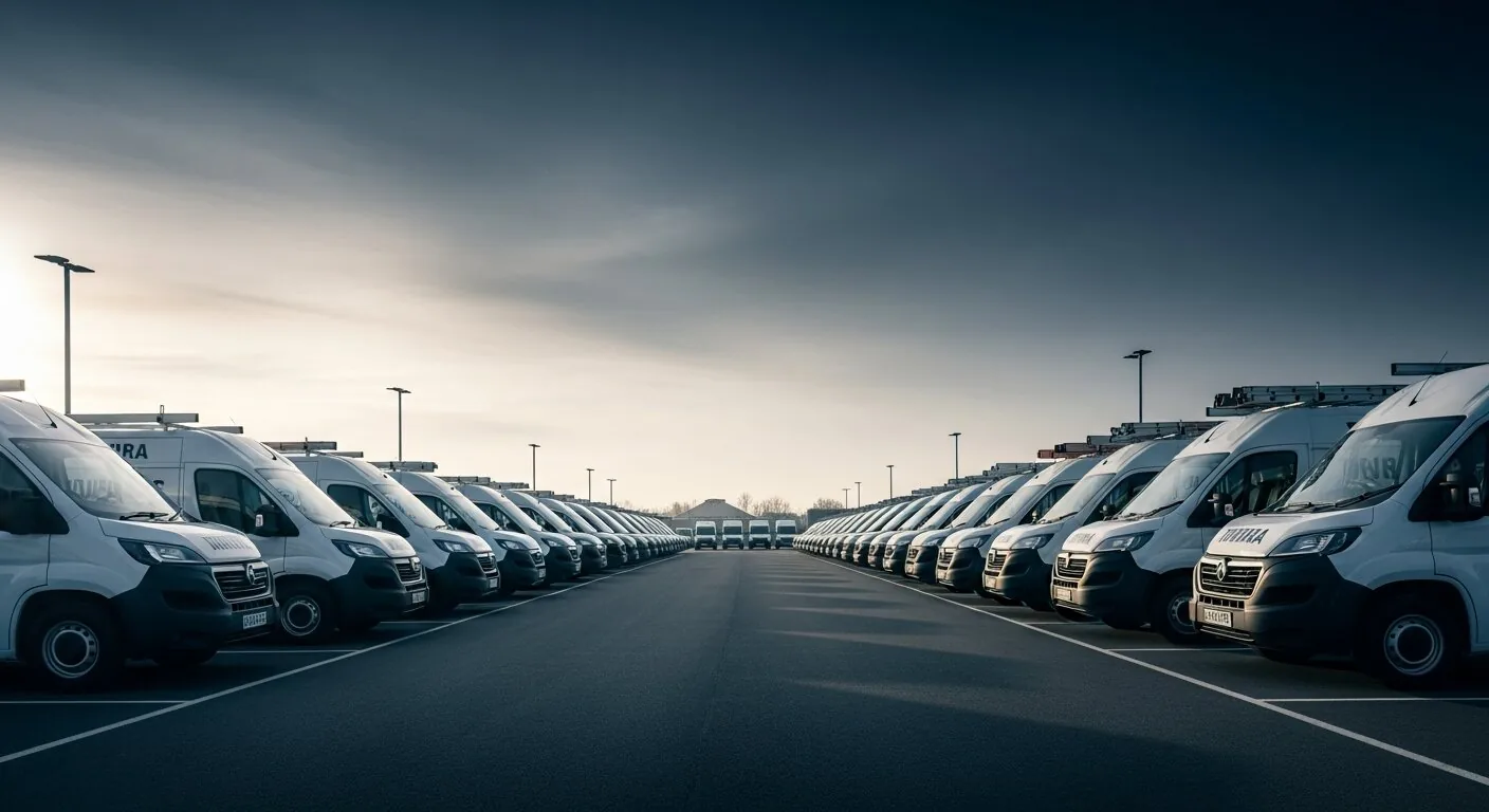 Service fleet — work vans and utility vehicles managed with DZ Fleet Suite